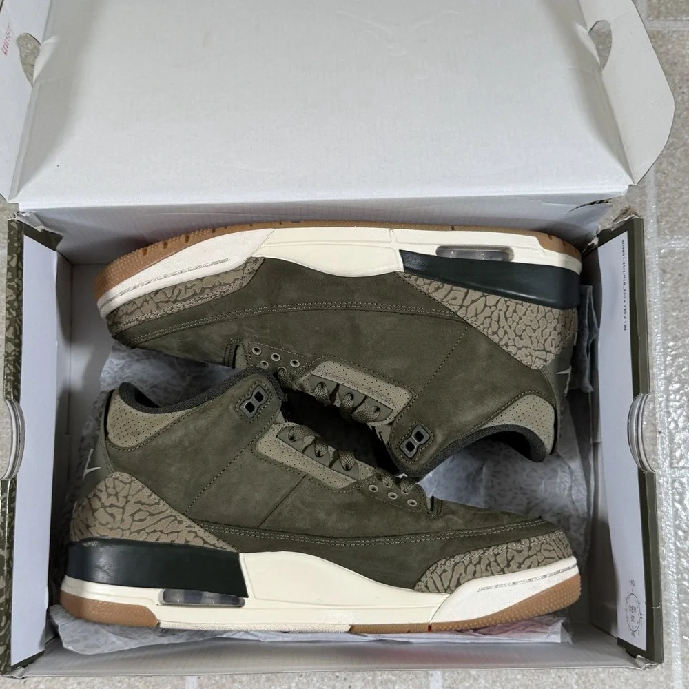 Jordan 3 Retro Family Affair Olive Green Brown DN3707-202 Mens Size 9.5